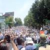 Demonstrators approaching the centre of Mexico City on the last leg of the march.  Credit: Daniela Pastrana/IPS