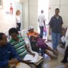 Refugees at a clinic run by volunteers. Credit: Jillian Kestler-D