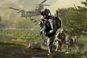 U.S. Army soldiers air assault from a CH-47 Chinook helicopter into a village inside Jowlzak valley in Afghanistan's Parwan province on Feb. 3, 2011. Credit: U.S. Defence Department