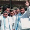 Muslim Brotherhood members defiant after being sentenced. Credit: Khaled Moussa al-Omrani