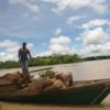 A load of lumber travels down the Atrato River. Credit: IPS/Jesús Abad Colorado