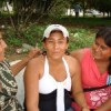 Claudina Loaiza, left, works on her ecological garden with her daughter and niece. Credit: Helda Martínez/IPS 