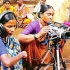 Rural women reporters prepare to shoot. Credit: Deccan Development Society