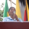 Etelvina Zapata addressing the ceremony in which the state admitted responsibility for her son