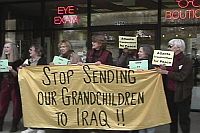 These Grandmothers for Peace were formally arrested shortly after the photo was taken. Credit: Gary Cameron/IPS These Grandmothers for Peace were formally arrested shortly after the photo was taken. Credit: Gary Cameron/IPS