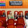 Mozambican artist Samuel Baloi recreated a scene from South Africa's first democratic parliament. Credit: Johan Eybers/IPS