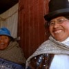 Quechua woman Delfina Laura and Aymara woman Flavia Amaru, in Calamarca. Credit: Franz Chávez/IPS