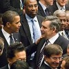 U.S. Pres. Barack Obama speaks with British Prime Minister Gordon prior to the Security Council Summit on nuclear non-proliferation and disarmament.  Credit: Bomoon Lee/IPS
