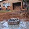 Sewage gushing out in front of the Mashapa home. Credit: Wilson Maduna