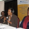 Zipporah Musau (centre)makes a point at the workshop on covering gender-based violence. Credit:  Abdullah Vawda/IPS