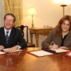 Federico Mayor Zaragoza and Soraya Rodríguez. Credit: AECID