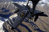 A U.S. Air Force F-15E Strike Eagle aircraft on a mission over Afghanistan on May 29, 2008. Credit: Master Sgt. Andy Dunaway, U.S. Air Force