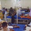 A packed children's ward in Mardan district: IDPs face severe problems Credit: Ashfaq Yusufzai