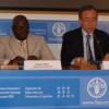 FAO Director-General Jacques Diouf (left) and UN Secretary-General Ban Ki-moon at the Food Summit. Credit: Sabina Zaccaro