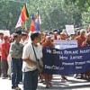 Burmese refugees rally in New Delhi against India&#39s &#39soft&#39 policy towards the junta  Credit: Mizzima