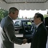 President George W. Bush shakes hands with Prime Minister Phan Van Khai of Vietnam as he departs the White House Tuesday, Jun. 21, 2005. Credit:  White House photo by Eric Draper