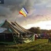 An 'eco village' for demonstrators taking part in the protests related to a G8 summit being held nearby. Credit: Aubrey Wade  / panos pictures
