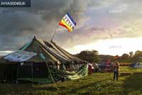 An 'eco village' for demonstrators taking part in the protests related to a G8 summit being held nearby. Credit: Aubrey Wade / panos pictures An 'eco village' for demonstrators taking part in the protests related to a G8 summit being held nearby. Credit: Aubrey Wade / panos pictures