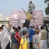 Flour sacks arrive at UNRWA's food distribution centre, Beach Camp, Gaza Strip. Credit: UNRWA