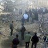 People gather at the site in Boroujerd where a Gonabadi Sufi monastery was razed to the ground by vigilantes Credit: Majzob