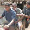 Patient being transferred out of Mullaitivu District Hospital after it was hit by shelling on Jan 22. Credit: LTTE website