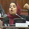 Malalai Joya speaking in the Afghan Parliament, Apr. 17, 2006. Credit: malalaijoya.com