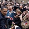 A cheering crowd in Strasbourg, France, reaches out to shake hands Apr. 3, 2009, with President Barack Obama and French President Nicolas Sarkozy. Credit: White House Photo/Pete Souza