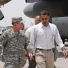 Gen. David Petraeus with then-Senator Barack Obama after his arrival Jul. 21, 2008 at Baghdad International Airport.  Credit: U.S. DoD/Staff Sgt. Lorie Jewell