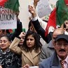 Marchers rally in front of the Pakistani High Commission in west London to protest the state of emergency. Credit: Orhan