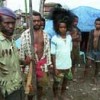 Papua independence fighters in their post in the centre of Nabire, with the Morning Star Flag of Free Papua flying Credit:  Rob Huibers / panos pictures