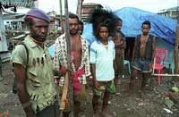 Papua independence fighters in their post in the centre of Nabire, with the Morning Star Flag of Free Papua flying Credit: Rob Huibers / panos pictures Papua independence fighters in their post in the centre of Nabire, with the Morning Star Flag of Free Papua flying Credit: Rob Huibers / panos pictures