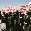 MDC supporters protest the lack of press freedom in Zimbabwe. (Photo: Shaun Harris) Credit: PictureNET Africa