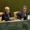 Ali Abdussalam Treki (left), President of the 64th session of the General Assembly, adopts a resolution condemning the United States embargo against Cuba. Credit: UN Photo/Eskinder Debebe 