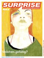 The prize-winning cover of Surprise magazine in Switzerland, highlighting violence amongst young women. Credit: Priska Wenger, Designer