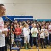 U.N. Secretary-General Ban Ki-moon speaks at the United Nations International School on Oct. 16 about the "Stand Up Against Poverty" campaign. Credit: Bomoon Lee/IPS