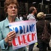 A woman protests on Wall Street, Sep. 25, 2008. Credit: leesean/flickr
