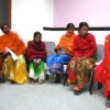 Kalli B.K. (first left), Jabrun Khatun (extreme right) and Jugu Kumari Chaudhari (blue sari): accused of being witches Credit: Mallika Aryal/IPS