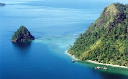 Islands off the coast of West Sumatra, Indonesia. Light human footprint on the beauty of nature. Credit: Trevor Page.