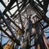 Interior view of oil well towe - hoto Stock