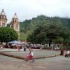 Cajamarca's central square, with a gold-rich mountain in the background. - Helda Martínez/IPS