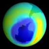 Illustration of what the ozone hole over the South Pole looked like on Sep. 10, based on data from a NASA satellite. - NASA)