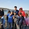 Andrew Wong with Inuit children at Cape Dorset, near the southern tip of Baffin Island. - Courtesy of Andrew Wong